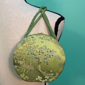 Vintage Elegant Green Embroidered Women's Bag